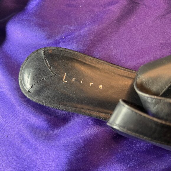 πLeith Timeless Classic Pointed Toe Leather Slingback Flat Sandals 10M - Picture 9 of 12